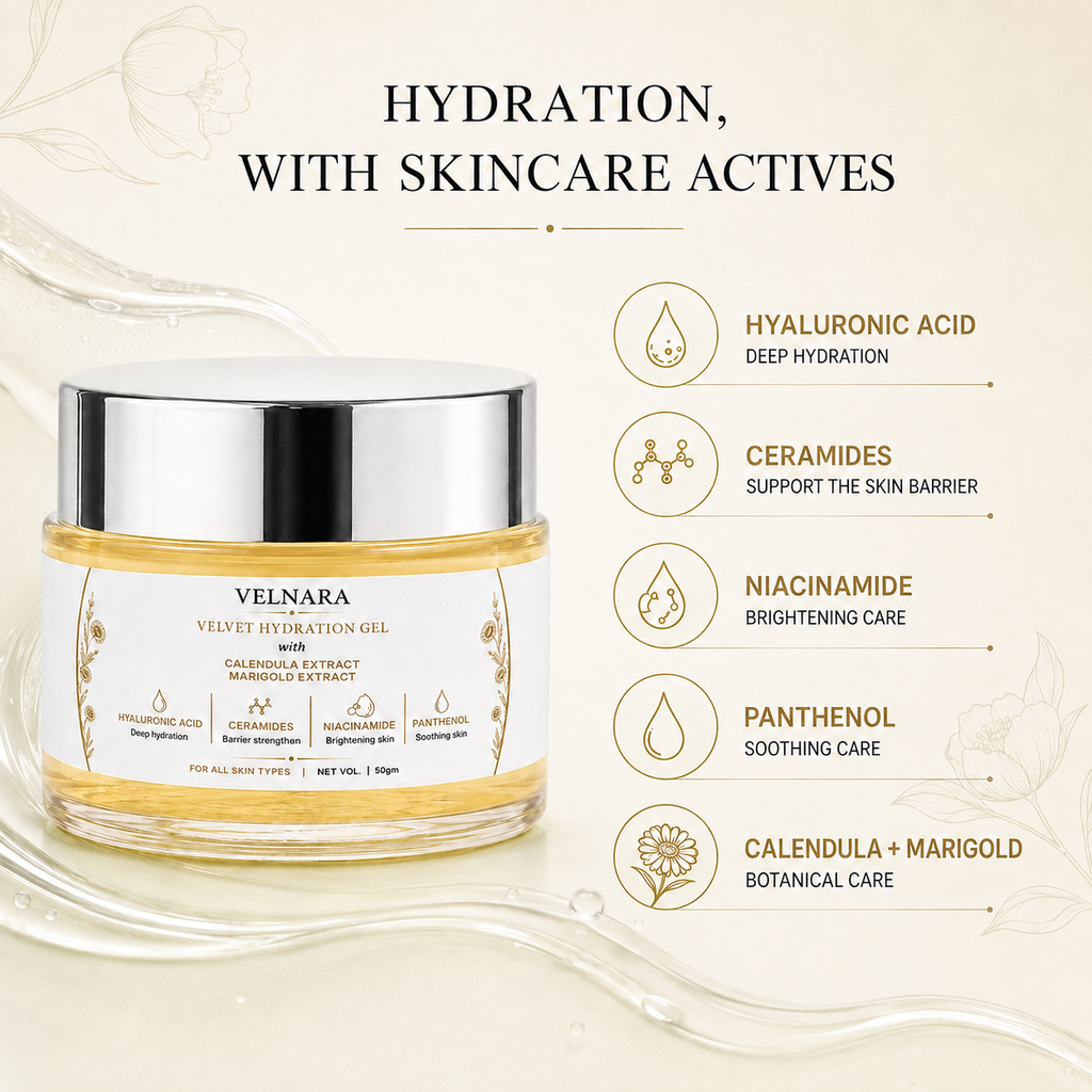 VELNARA Velvet Hydration Gel skincare actives guide